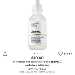 The Ordinary Niacinamide 10% + Zinc 1%